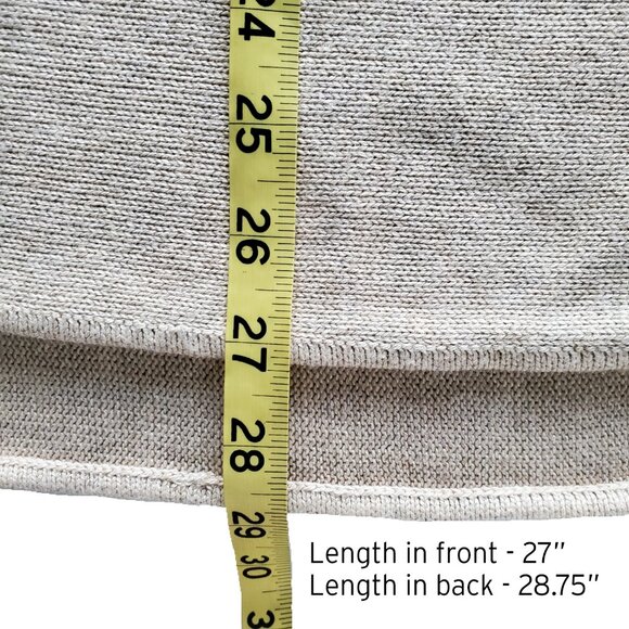 MICHAEL KORS NWT Gold Back Zipper Long Tunic Sweater Top Oatmeal Heather Color M - Picture 11 of 14